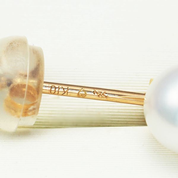 スタージュエリー ピアス パール 真珠 4.0-5.3mm ダイヤ 0.01ct/0.01ct   K10YG 