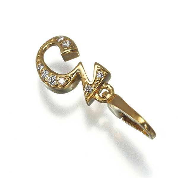 ゆきざき ペンダントトップ ダイヤ 0.03ct ノンブルプティ ナンバー No.3 チャーム K18YG 