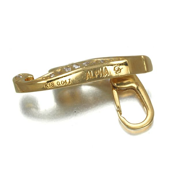 ゆきざき ペンダントトップ ダイヤ 0.04ct アルファプティ イニシャル T チャーム K18YG 