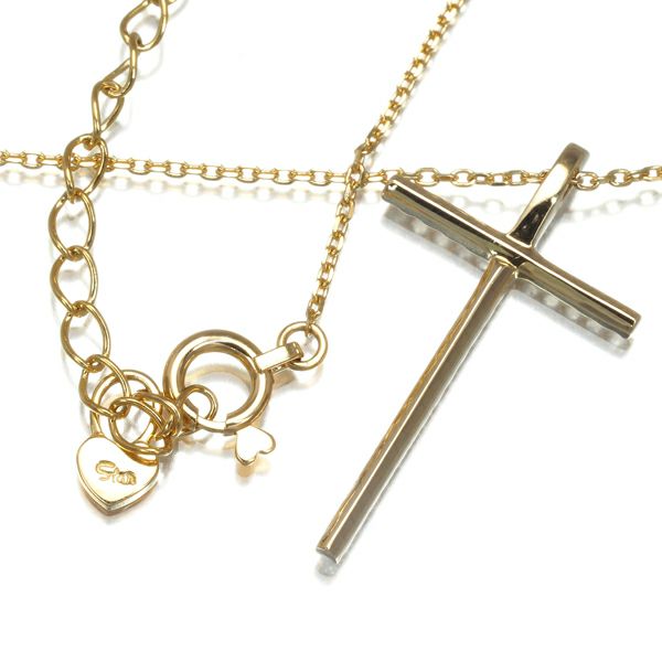 スタージュエリー ネックレス ダイヤ 0.08ct  クロス K18YG 
