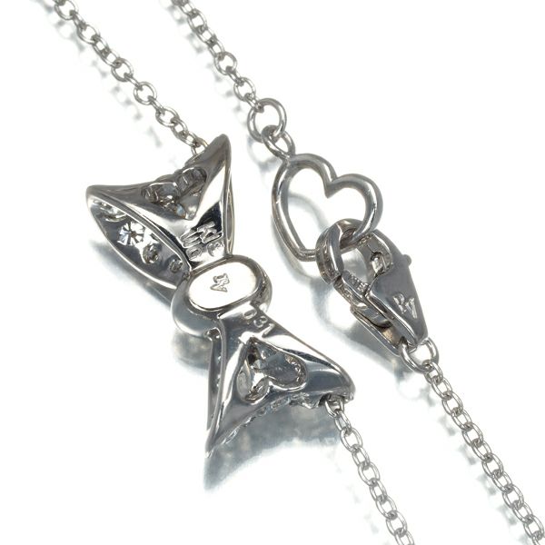 ポンテヴェキオ ネックレス ダイヤ 0.31ct  リボン パヴェ K18WG 