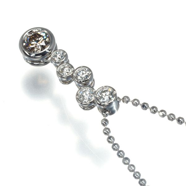 カシケイ ネックレス ダイヤ 0.30ct/0.20ct ベゼル  Pt900/Pt850 