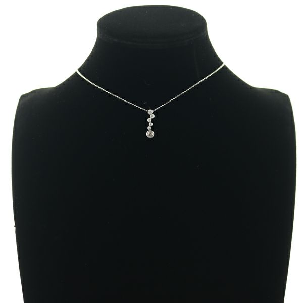 カシケイ ネックレス ダイヤ 0.30ct/0.20ct ベゼル  Pt900/Pt850 