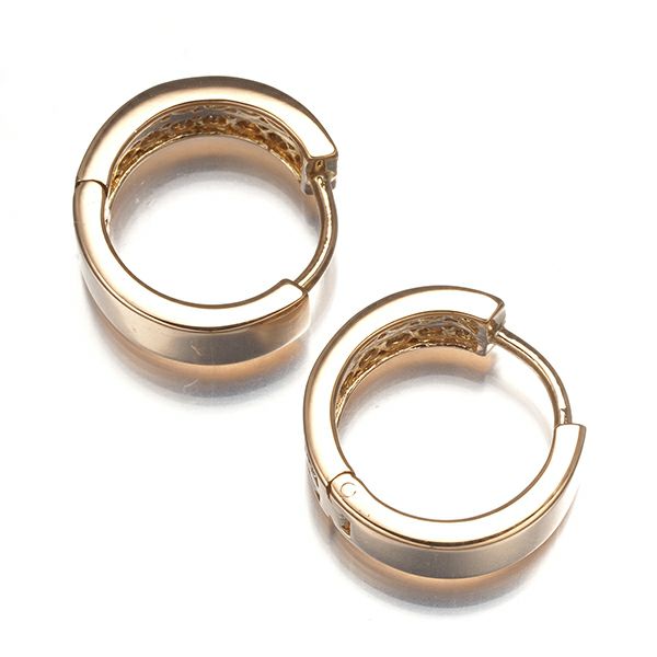 ダイヤ 0.27ct/0.27ct フープ  ピアス K18PG 