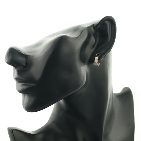 ダイヤ 0.27ct/0.27ct フープ  ピアス K18PG 