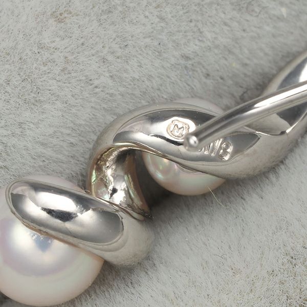 ミキモト ピアス ベビーパール アコヤ真珠 3.5-3.8mm  スパイラル ツイスト フック K18WG 