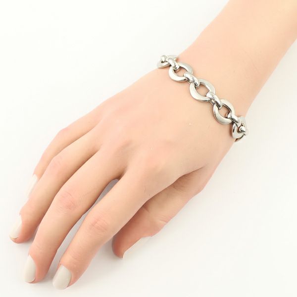 ウノアエレ ブレスレット   艶消し オーバルチェーン 20g K18WG 