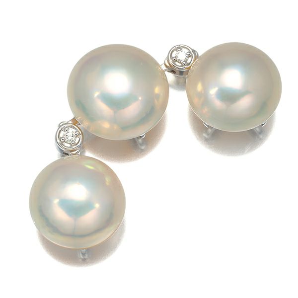タサキ ペンダントトップ パール マベ真珠 12.6-13.5mm ダイヤ 0.03ct  2WAY K18WG 