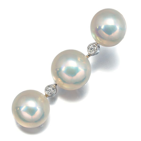 タサキ ペンダントトップ パール マベ真珠 12.6-13.5mm ダイヤ 0.03ct  2WAY K18WG 