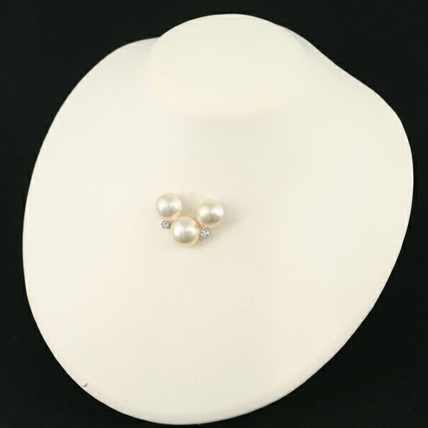 タサキ ペンダントトップ パール マベ真珠 12.6-13.5mm ダイヤ 0.03ct  2WAY K18WG 