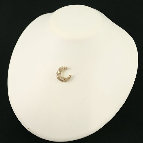ダイヤ 0.50ct ムーン テーパーカット  ペンダントトップ K18YG 