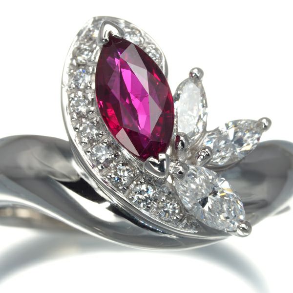 ルビー 0.71ct ダイヤ 0.47ct   リング Pt900 