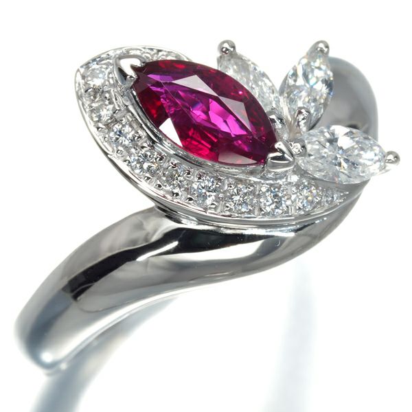 ルビー 0.71ct ダイヤ 0.47ct   リング Pt900 