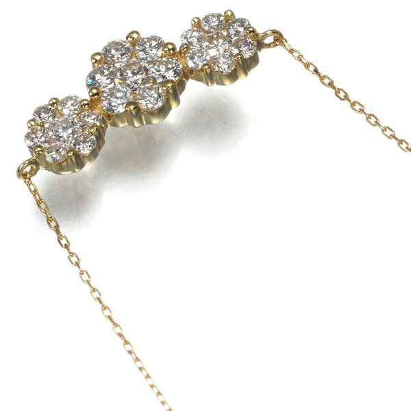 ダイヤ 0.50ct フラワー  ネックレス K18YG 