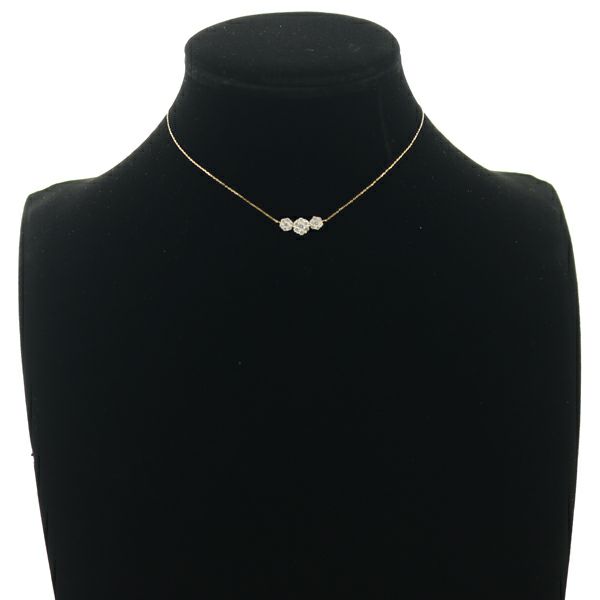 ダイヤ 0.50ct フラワー  ネックレス K18YG 