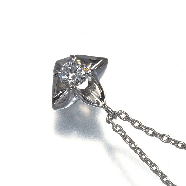 ダイヤ 0.16ct 一粒 スター  ネックレス Pt900/Pt850 