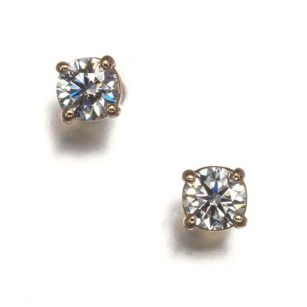 ティファニー ピアス ダイヤ 0.11ct/0.11ct程 ソリティア 一粒 K18PG 