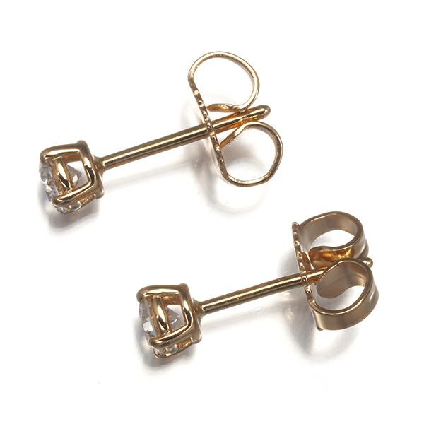 ティファニー ピアス ダイヤ 0.11ct/0.11ct程 ソリティア 一粒 K18PG 