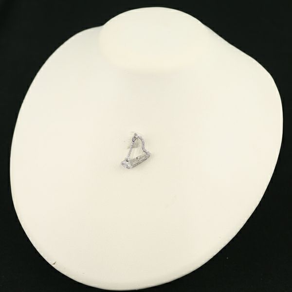 ダイヤ 0.33ct ハープ  ブローチ兼ペンダントトップ K18WG 