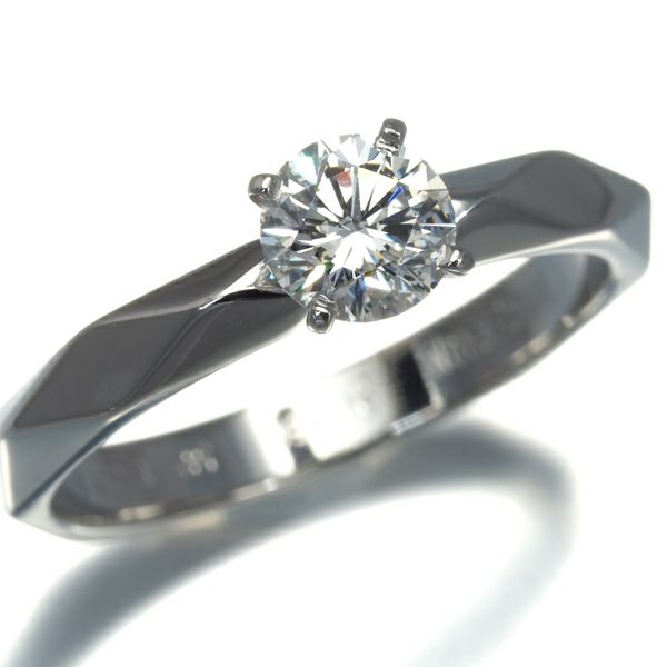 ブシュロン リング ダイヤ 0.51ct F IF  ファセット ソリテール 52号 Pt950 鑑定書