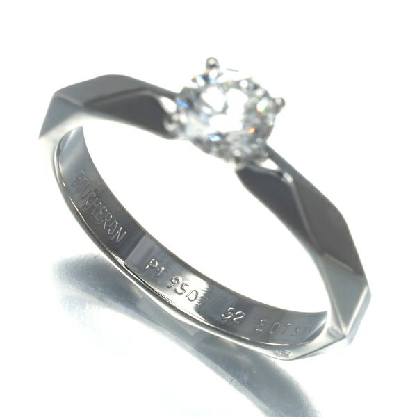 ブシュロン リング ダイヤ 0.51ct F IF  ファセット ソリテール 52号 Pt950 鑑定書