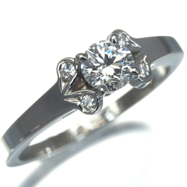 カルティエ リング ダイヤ 0.34ct E VVS2 3EX バレリーナ ソリテール 49号 Pt950 鑑定書