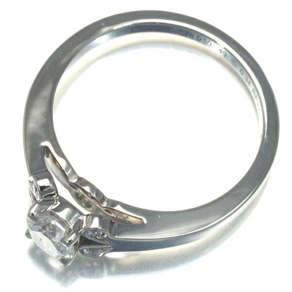 カルティエ リング ダイヤ 0.34ct E VVS2 3EX バレリーナ ソリテール 49号 Pt950 鑑定書