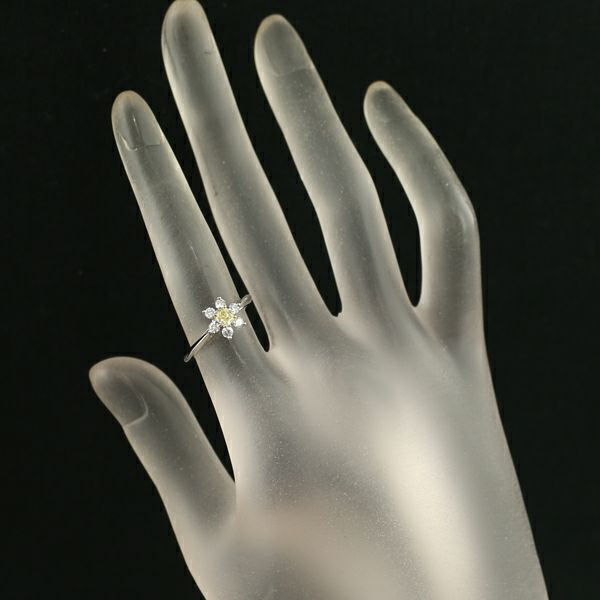 ティファニー リング ダイヤ 0.20ct バターカップ フラワー 9号 Pt950/K18YG 