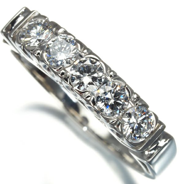 ミキモト リング ダイヤ 0.68ct  5P 17号 Pt950 