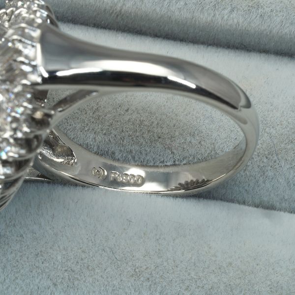 タサキ リング ブラックパール 黒蝶真珠 12.1mm ダイヤ 0.48ct  10号 Pt900