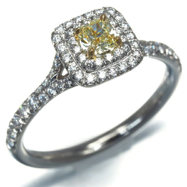 ティファニー リング ダイヤ 0.24ct VS1/0.31ct ソレスト 11号 K18/Pt950 鑑