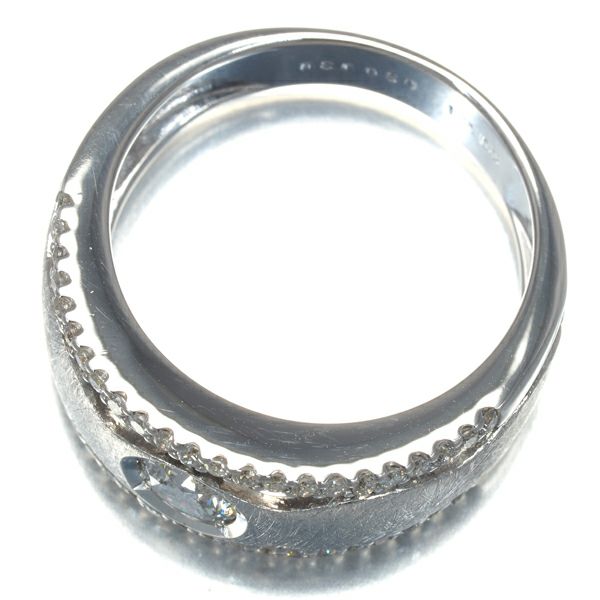ダイヤ 0.30ct/0.30ct 艶消し  リング K18WG 