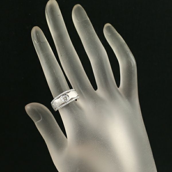 ダイヤ 0.30ct/0.30ct 艶消し  リング K18WG 