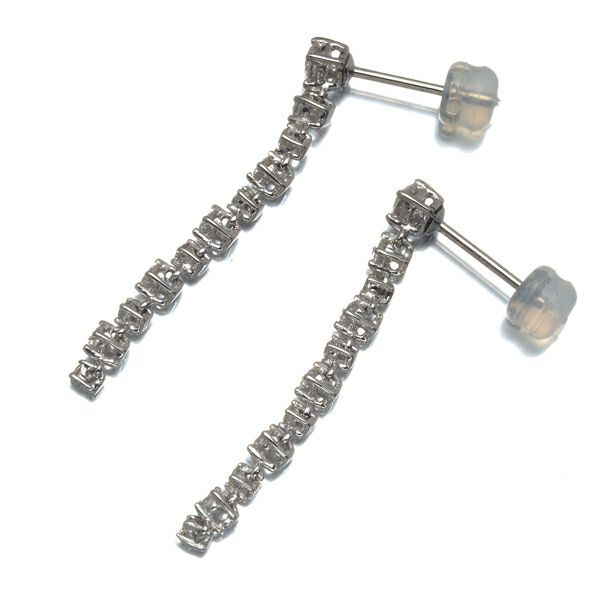 ダイヤ 0.50ct/0.50ct 揺れる ピアス Pt900 