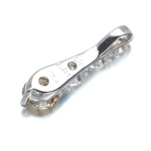 ブラウン&クリア ダイヤ 0.387ct/0.30ct ペンダントトップ K18WG 