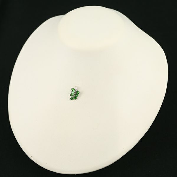 グリーンガーネット 1.20ct リーフ  ペンダントトップ K18WG 