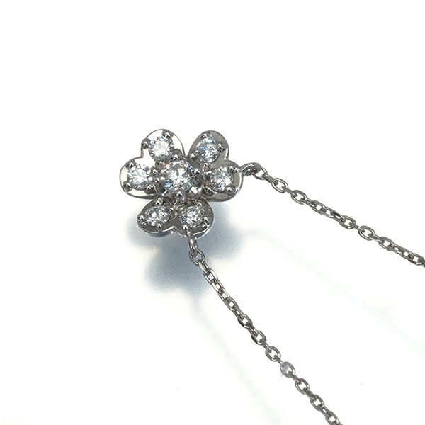 ヴァンドーム ネックレス ダイヤ 0.11ct フラワー  Pt950/Pt850 