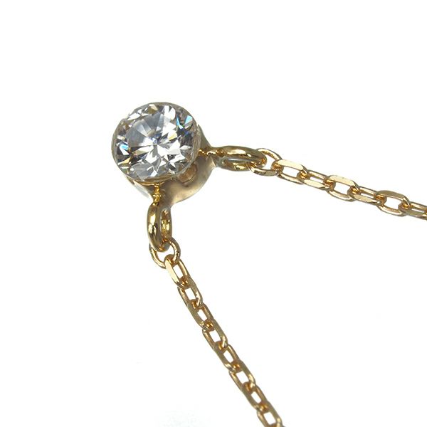 アーカー ネックレス ダイヤ 0.05ct  一粒 K18YG 