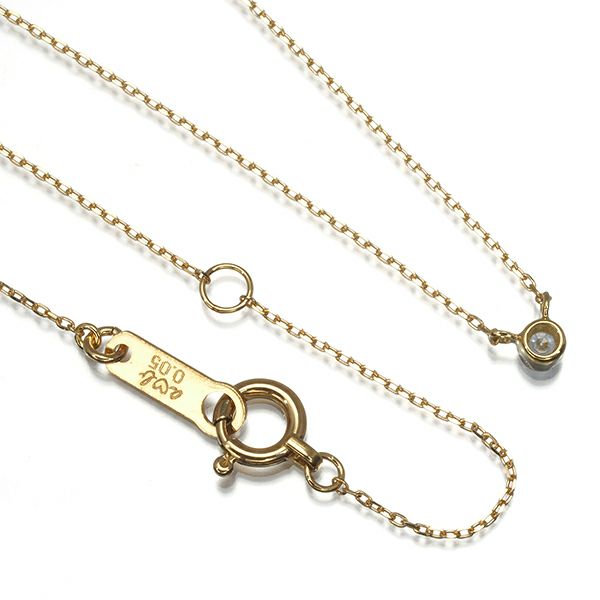 アーカー ネックレス ダイヤ 0.05ct  一粒 K18YG 