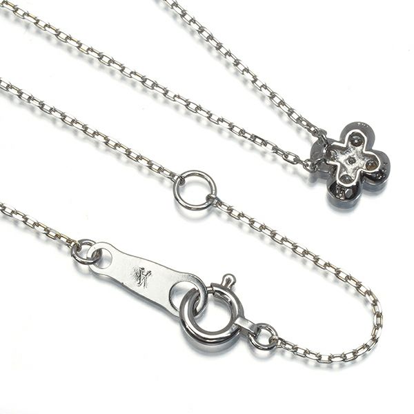 ヴァンドーム ネックレス ダイヤ 0.11ct  フラワー K18WG 