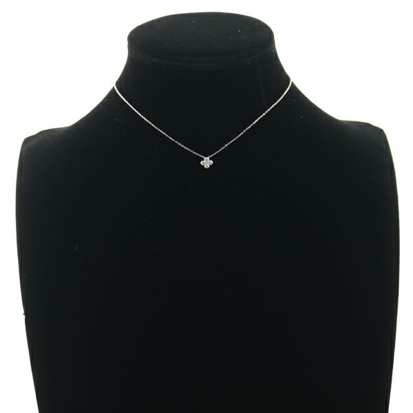 ヴァンドーム ネックレス ダイヤ 0.11ct  フラワー K18WG 