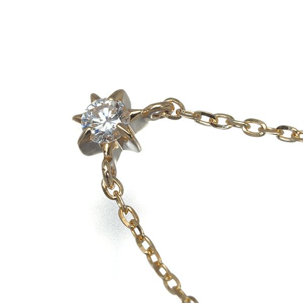 スタージュエリー ネックレス ダイヤ 0.05ct  一粒 K10YG 