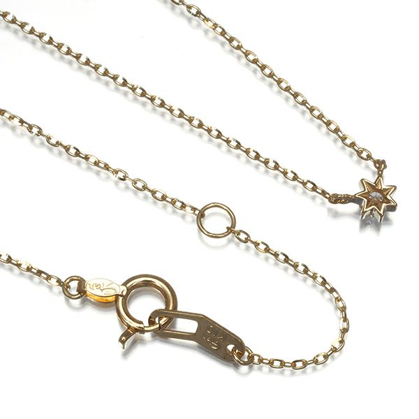 スタージュエリー ネックレス ダイヤ 0.05ct  一粒 K10YG 