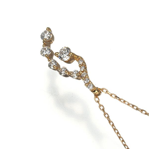 スタージュエリー ネックレス ダイヤ 0.12ct   K18PG 