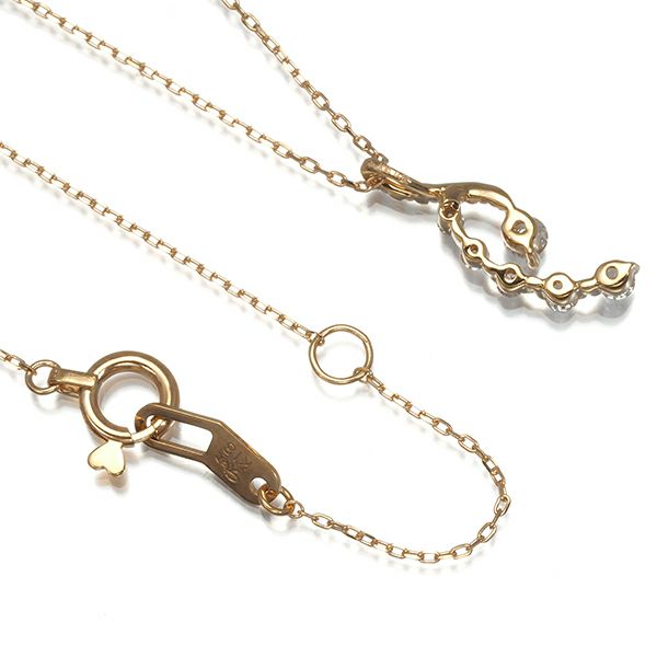 スタージュエリー ネックレス ダイヤ 0.12ct   K18PG 