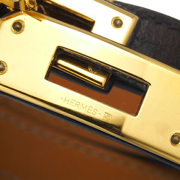 エルメス ブレスレット  ケリー ドゥブルトゥール ノワール T刻印 1964年製 M ブラック レザー/合金 