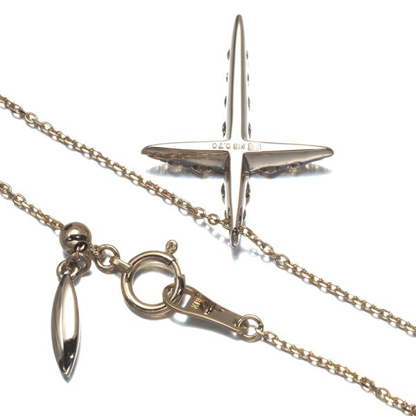 カシケイ ネックレス ダイヤ 0.70ct ネイキッド クロス K18BG 