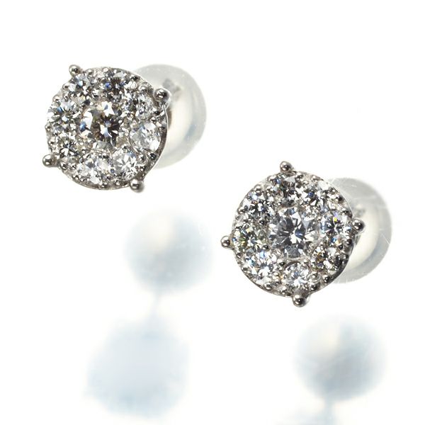 ダイヤ 0.20ct/0.20ct サークル  ピアス Pt900 