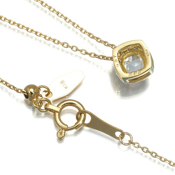 ローズカットダイヤ 0.10ct/0.07ct   ネックレス K18YG 