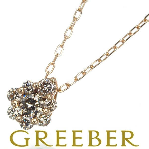 ブラウンダイヤ 0.16ct   ネックレス K18PG 